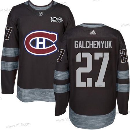 Montreal Canadiens #27 Alex Galchenyuk Musta 1917-2017 100th Vuosipäivä Ommeltu NHL Paita – Miesten