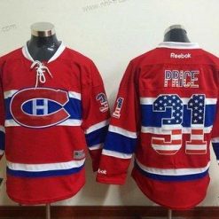 Montreal Canadiens #31 Carey Price Punainen USA Flag Jääkiekko Paita – Miesten