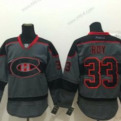 Montreal Canadiens #33 Patrick Roy Charcoal Harmaa Paita – Miesten