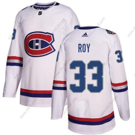 Montreal Canadiens #33 Patrick Roy Valkoinen Aito 1917-2017 100th Klassinen Ommeltu NHL Paita – Nuoret