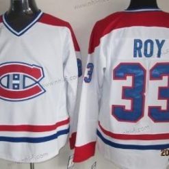 Montreal Canadiens #33 Patrick Roy Valkoinen Retro CCM Paita – Miesten