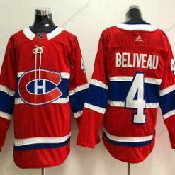 Montreal Canadiens #4 Jean Beliveau Punainen 2017-2018 Jääkiekko Ommeltu NHL Paita – Miesten