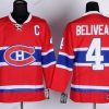 Montreal Canadiens #4 Jean Beliveau Punainen Retro CCM Paita – Miesten