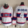 Montreal Canadiens #4 Jean Beliveau Valkoinen Retro CCM Paita – Miesten