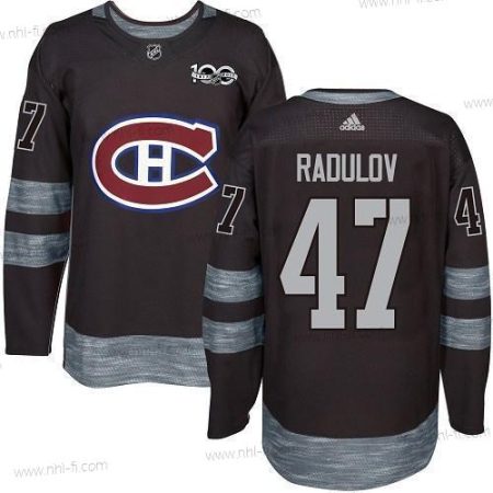 Montreal Canadiens #47 Alexander Radulov Musta 1917-2017 100th Vuosipäivä Ommeltu NHL Paita – Miesten