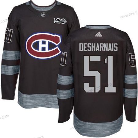 Montreal Canadiens #51 David Desharnais Musta 1917-2017 100th Vuosipäivä Ommeltu NHL Paita – Miesten