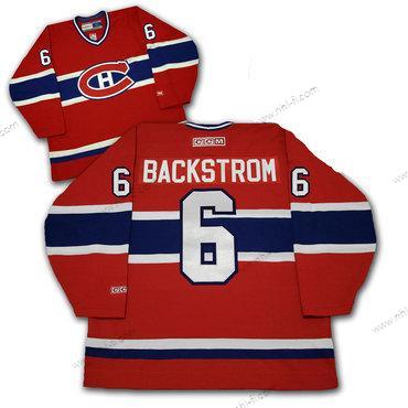 Montreal Canadiens #6 Ralph Backstrom CCM Retro Punainen Jääkiekko Paita – Miesten