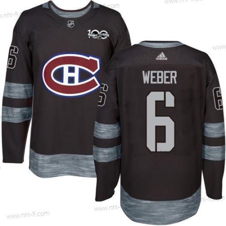 Montreal Canadiens #6 Shea Weber Musta 1917-2017 100th Vuosipäivä Ommeltu NHL Paita – Miesten