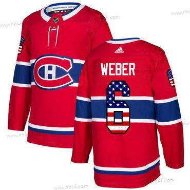 Montreal Canadiens #6 Shea Weber Punainen Kotiottelu Aito USA Flag Ommeltu NHL Paita – Nuoret