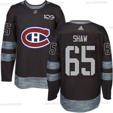 Montreal Canadiens #65 Andrew Shaw Musta 1917-2017 100th Vuosipäivä Ommeltu NHL Paita – Miesten