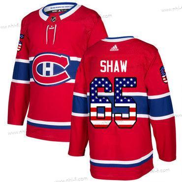 Montreal Canadiens #65 Andrew Shaw Punainen Kotiottelu Aito USA Flag Ommeltu NHL Paita – Nuoret