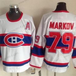 Montreal Canadiens #79 Andrei Markov Valkoinen Retro CCM Paita – Miesten