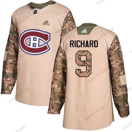 Montreal Canadiens #9 Maurice Richard Maastokuvio Aito 2017 Veterans Day Ommeltu NHL Paita – Nuoret