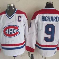 Montreal Canadiens #9 Maurice Richard Valkoinen CCM Vintage Paita – Miesten