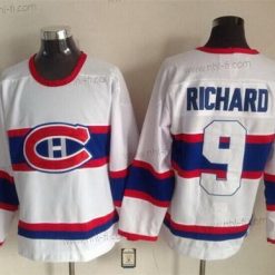 Montreal Canadiens #9 Maurice Richard Valkoinen Retro CCM Paita – Miesten