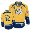 Nashville Predators #12 Mike Fisher Keltainen 2017 Stanley Cup Finals C Patch Ommeltu NHL Reebok Jääkiekko Paita – Miesten