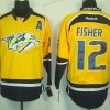 Nashville Predators #12 Mike Fisher Keltainen Paita – Miesten