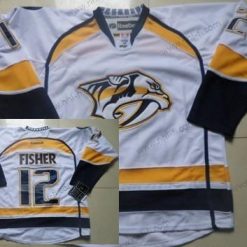 Nashville Predators #12 Mike Fisher Valkoinen Paita – Miesten