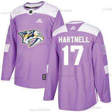 Nashville Predators #17 Scott Hartnell Violetti Aito Taistelee syöpää vastaan Ommeltu NHL Paita – Nuoret