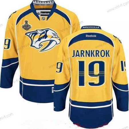 Nashville Predators #19 Calle Jarnkrok Keltainen 2017 Stanley Cup Finals Patch Ommeltu NHL Reebok Jääkiekko Paita – Miesten