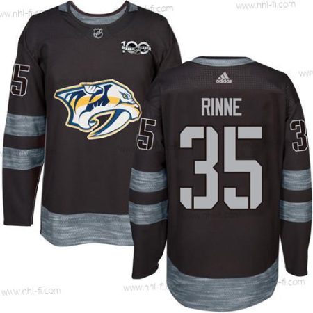 Nashville Predators #35 Pekka Rinne Musta 1917-2017 100th Vuosipäivä Ommeltu NHL Paita – Miesten