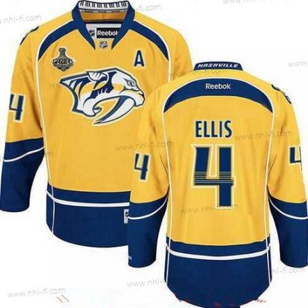 Nashville Predators #4 Ryan Ellis Keltainen 2017 Stanley Cup Finals A Patch Ommeltu NHL Reebok Jääkiekko Paita – Miesten