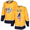 Nashville Predators #4 Ryan Ellis Keltainen Kotiottelu Aito USA Flag Ommeltu NHL Paita – Nuoret