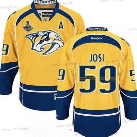 Nashville Predators #59 Roman Josi Keltainen 2017 Stanley Cup Finals A Patch Ommeltu NHL Reebok Jääkiekko Paita – Miesten