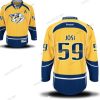 Nashville Predators #59 Roman Josi Keltainen Kotiottelu A Patch Ommeltu NHL Reebok Jääkiekko Paita – Miesten