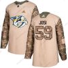 Nashville Predators #59 Roman Josi Maastokuvio Aito 2017 Veterans Day Ommeltu NHL Paita – Nuoret