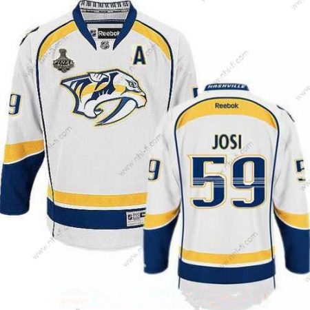 Nashville Predators #59 Roman Josi Valkoinen 2017 Stanley Cup Finals A Patch Ommeltu NHL Reebok Jääkiekko Paita – Miesten