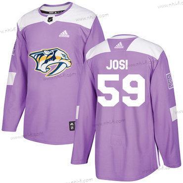 Nashville Predators #59 Roman Josi Violetti Aito Taistelee syöpää vastaan Ommeltu NHL Paita – Nuoret