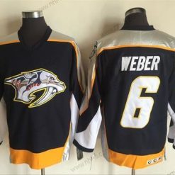 Nashville Predators #6 Shea Weber Laivastonsininen Sininen 1998-99 Ommeltu NHL CCM Vintage Jääkiekko Paita – Miesten