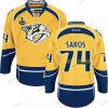 Nashville Predators #74 Juuse Saros Keltainen 2017 Stanley Cup Finals Patch Ommeltu NHL Reebok Jääkiekko Paita – Miesten