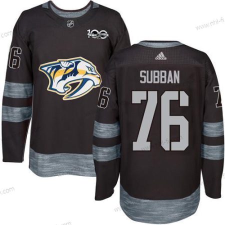 Nashville Predators #76 P.K Subban Musta 1917-2017 100th Vuosipäivä Ommeltu NHL Paita – Miesten