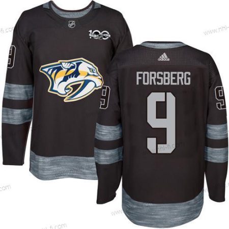 Nashville Predators #9 Filip Forsberg Musta 1917-2017 100th Vuosipäivä Ommeltu NHL Paita – Miesten