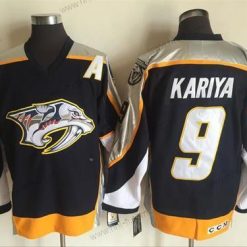 Nashville Predators #9 Paul Kariya Laivastonsininen Sininen 1998-99 Ommeltu NHL CCM Vintage Jääkiekko Paita – Miesten