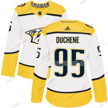 Nashville Predators #95 Matt Duchene Valkoinen Road Aito Ommeltu Jääkiekko Paita – Naisten