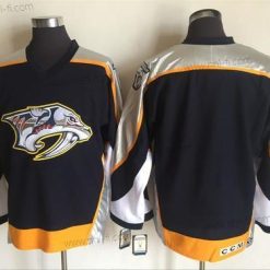 Nashville Predators Tyhjä Laivastonsininen Sininen 1998-99 Ommeltu NHL CCM Vintage Jääkiekko Paita – Miesten