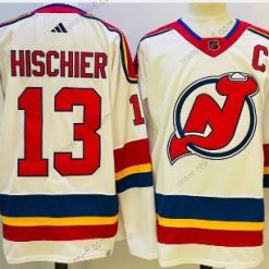 New Jersey Devils #13 Nico Hischier Valkoinen 2022 Käänteinen Retro Aito Paita – Miesten