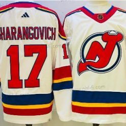 New Jersey Devils #17 Yegor Sharangovich Valkoinen 2022 Käänteinen Retro Aito Paita – Miesten