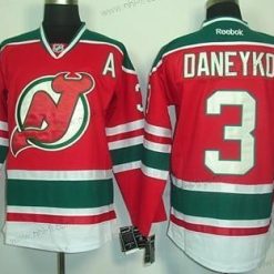 New Jersey Devils #3 Ken Daneyko Punainen With Vihreä Paita – Miesten