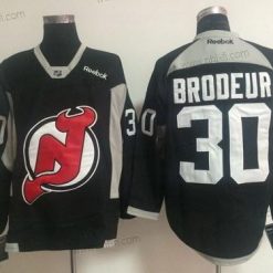 New Jersey Devils #30 Martin Brodeur 2014 Training Musta Paita – Miesten