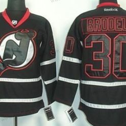 New Jersey Devils #30 Martin Brodeur Musta Ice Paita – Miesten