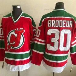 New Jersey Devils #30 Martin Brodeur Punainen Vihreä Paita – Miesten