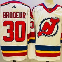 New Jersey Devils #30 Martin Brodeur Valkoinen 2022 Käänteinen Retro Aito Paita – Miesten