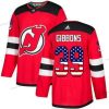 New Jersey Devils #39 Brian Gibbons Punainen Kotiottelu Aito USA Flag Ommeltu NHL Paita – Nuoret