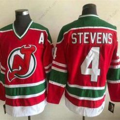 New Jersey Devils #4 Scott Stevens Punainen Ommeltu Paita – Miesten