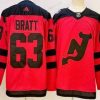 New Jersey Devils #63 Jesper Bratt Punainen 2024 Stadium Series Aito Paita – Miesten