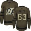 New Jersey Devils #63 Jesper Bratt Vihreä Salute to Service Ommeltu NHL Paita – Nuoret